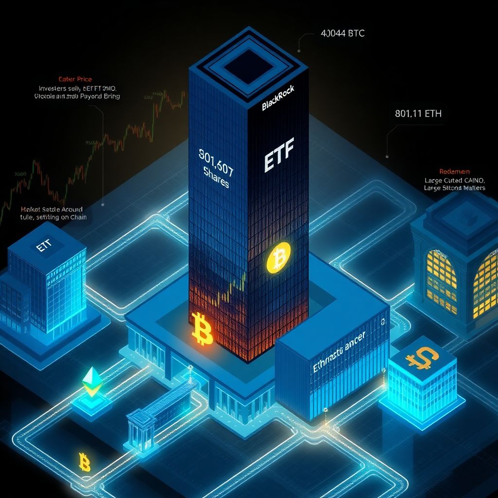 Blackrock moves 4,044 Btc and 80,121 Eth as Etf redemptions reshape crypto structure