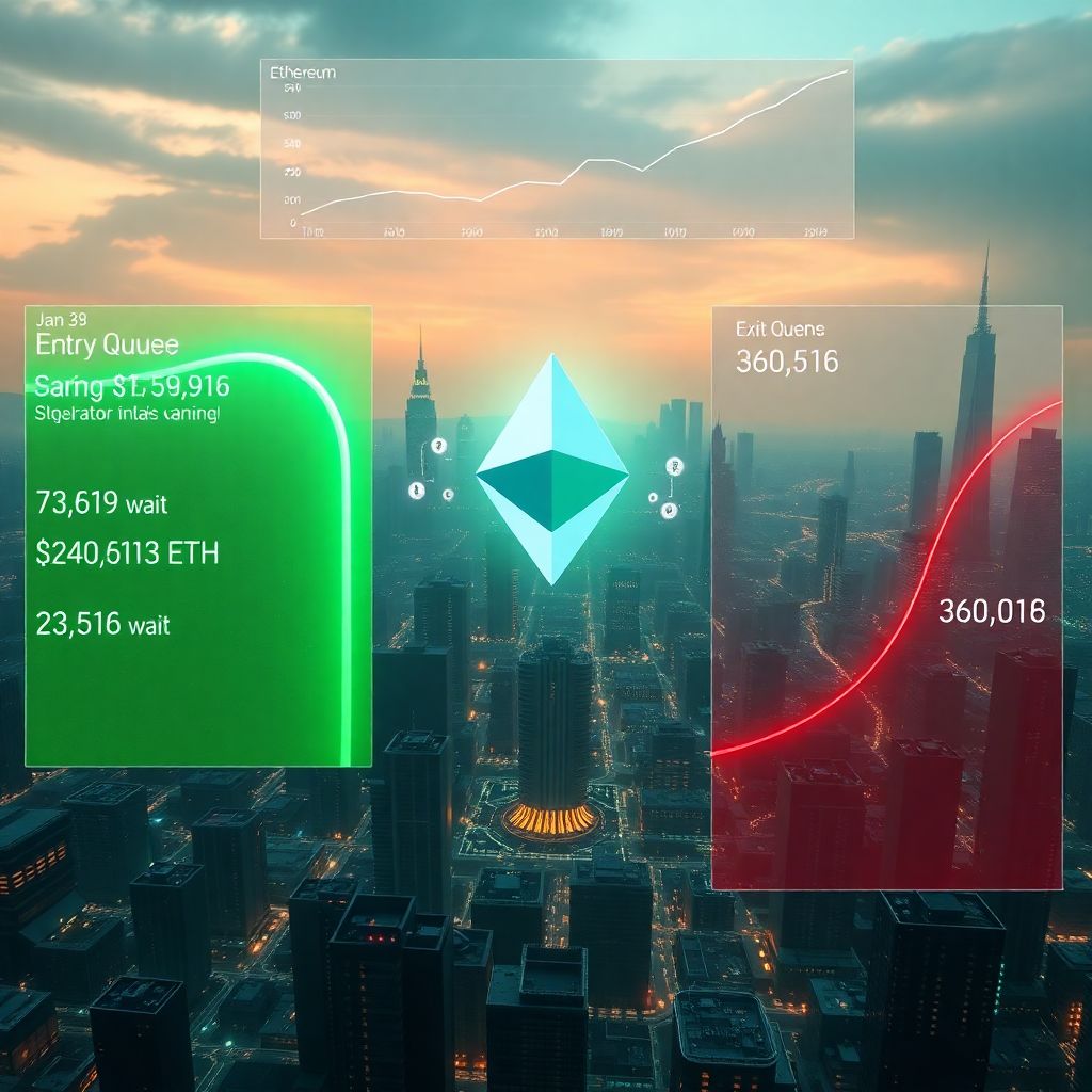 Eth staking demand surges as entry queue doubles exits, signaling bullish trend