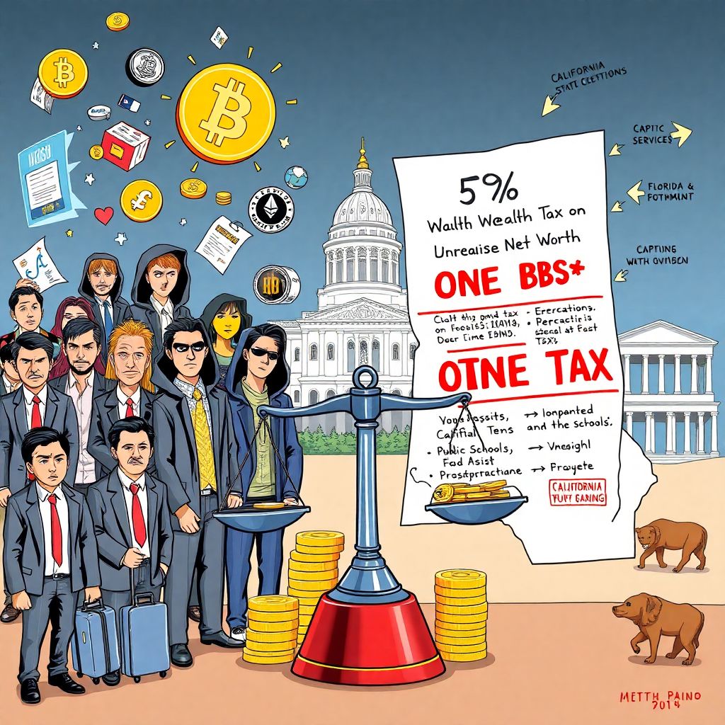 Crypto heavyweights vs californias 5% wealth tax on unrealized gains