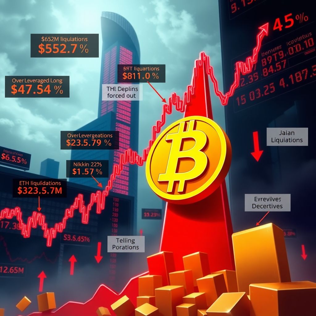 Bitcoin drops 4.5% as asian equity sell-off triggers $652m crypto liquidations