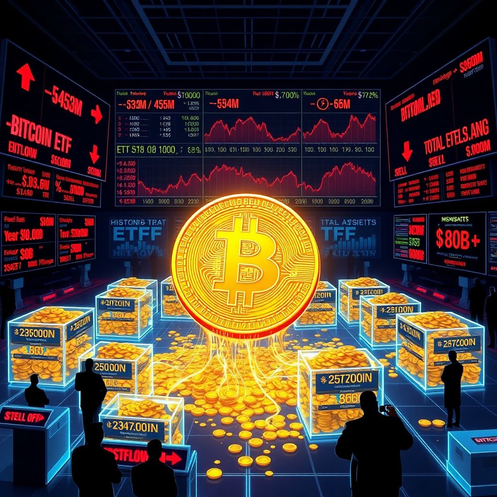 Bitcoin etfs bleed $434m as Btc dips to $60k while fund assets hover near $80b